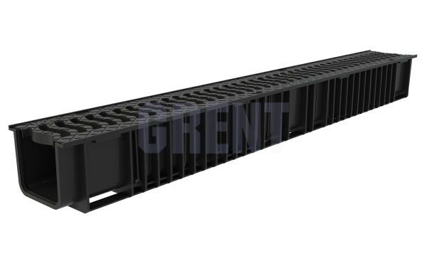 Лоток пластиковый GRENT PlasT EcoP DN100 H100 с решеткой пластиковой